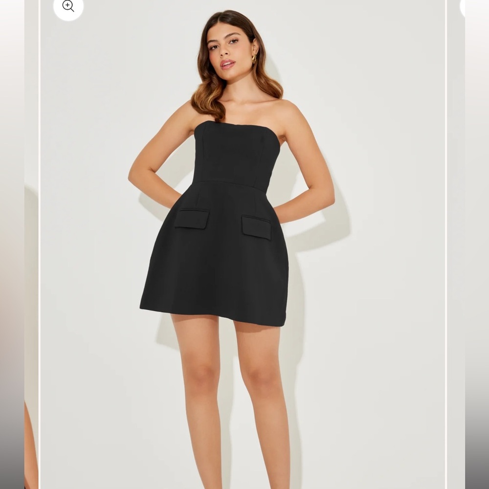 Odd Muse Strapless Black Dress